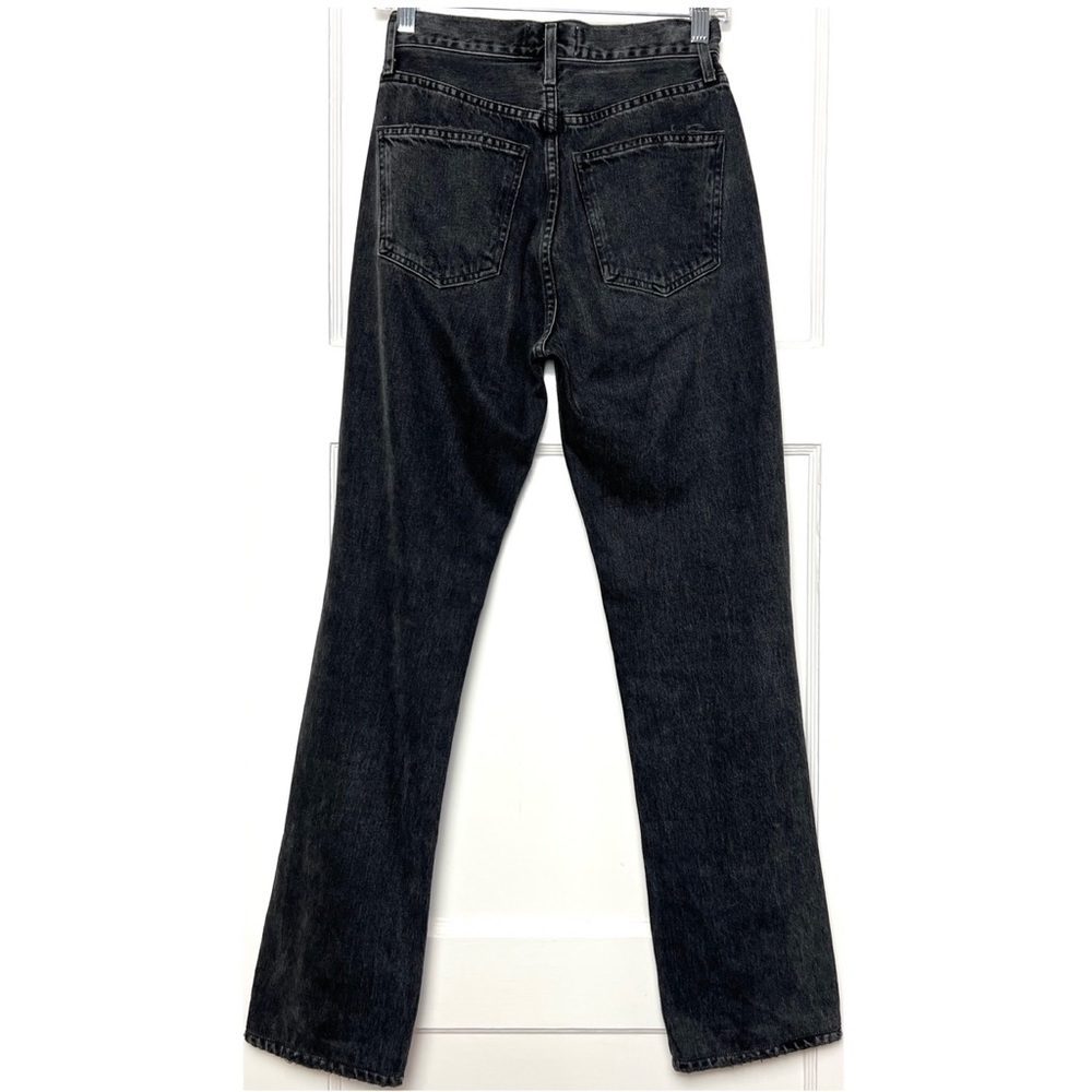 AGOLDE 90s Washed Black Distressed Denim Rip Knee Straight Leg Relaxed Jeans 23 - Picture 11 of 15